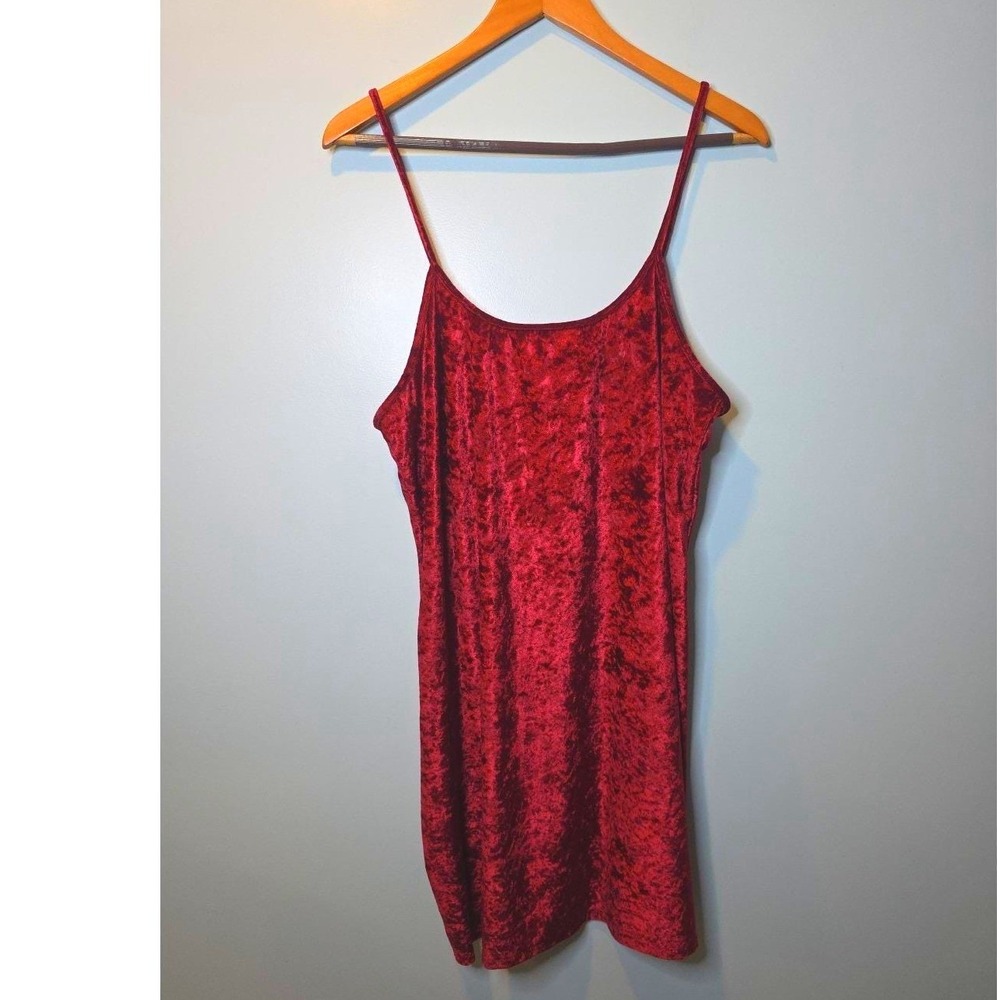 Vtg‎ Lucie Ann Red Crushed Velvet Nightgown Slipdress Romantic Valentines Day
